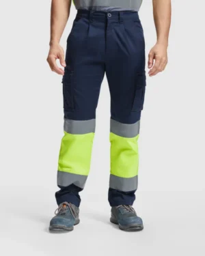 Pantalón multibolsillo elástico de alta visibilidad Roly Daily Stretch HV